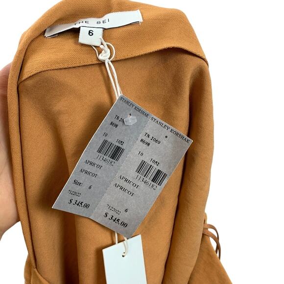 NWT The Sei Gathered Asymmetrical One Shoulder Cropped Sleeve Shirt Top Size 6 - Picture 4 of 6